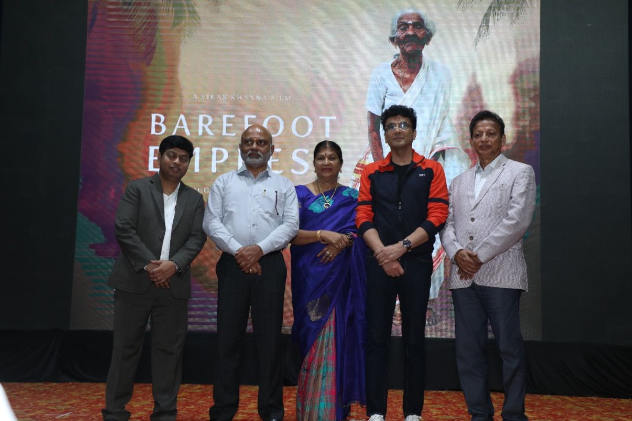 Vikas Khanna presents the poster for her upcoming documentary Barefoot Empress, based on the extraordinary journey of the legendary Karthyayani Amma